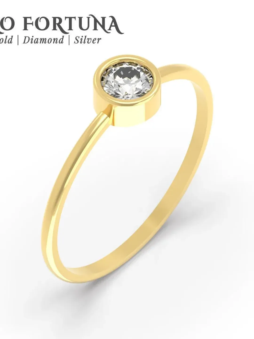 14K Gold Dainty 4.5 MM Solitaire Bezel Setting Engagement Ring Women, Minimalistic, Stylish, Trendy, Gift for Her, Anniversary, Valentines,