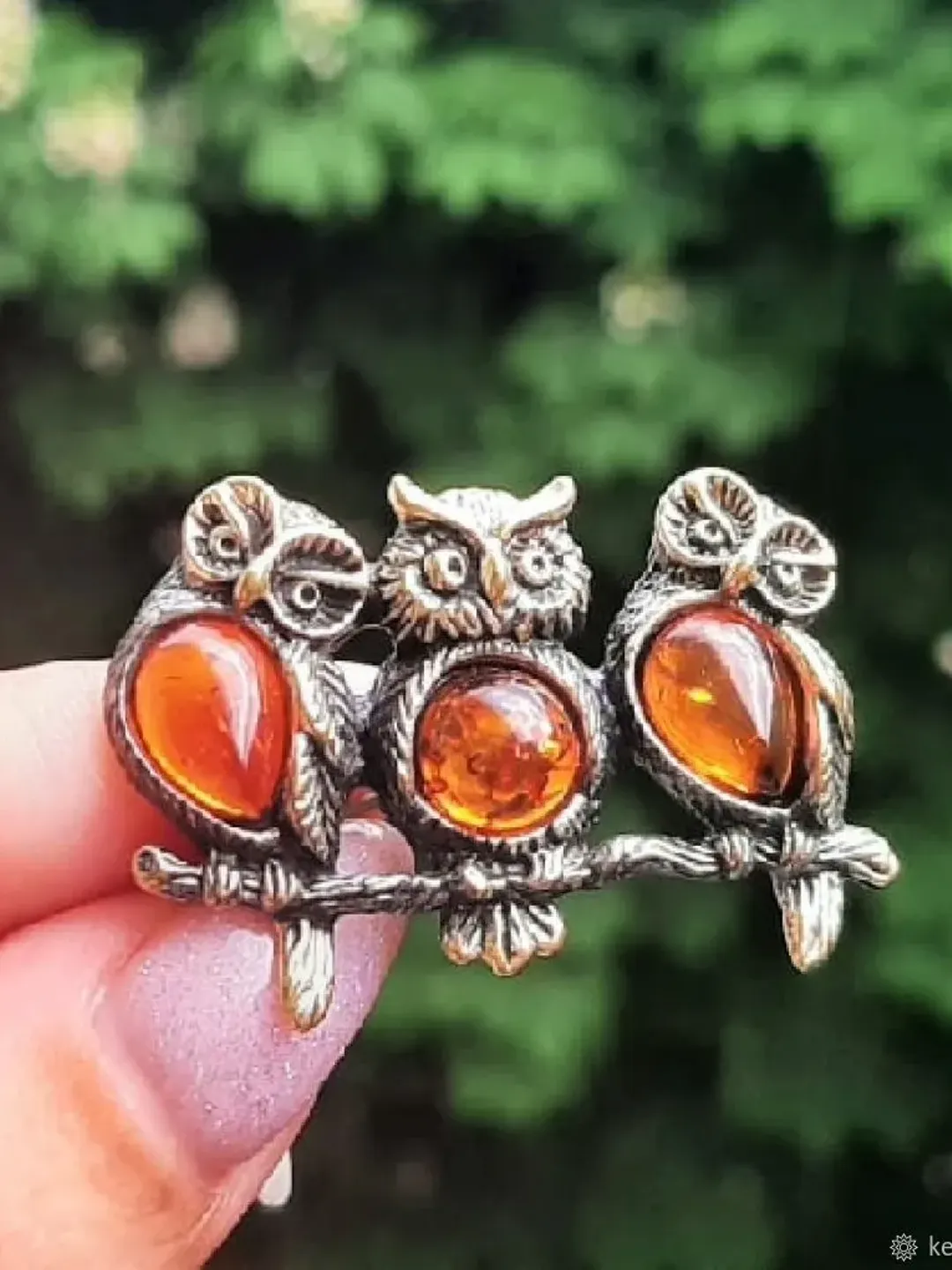 Owls Brooch Amber Brooch Birds Brooch Forest Animals Jewelry Mom Sister Gift Baltic Amber Gold Color Brass Brooch pin