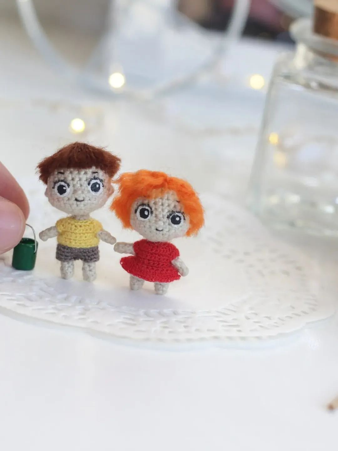 Ponyo doll anime figures kawaii cartoon characters art dolls best friends gift miniature anime dolls micro crochet