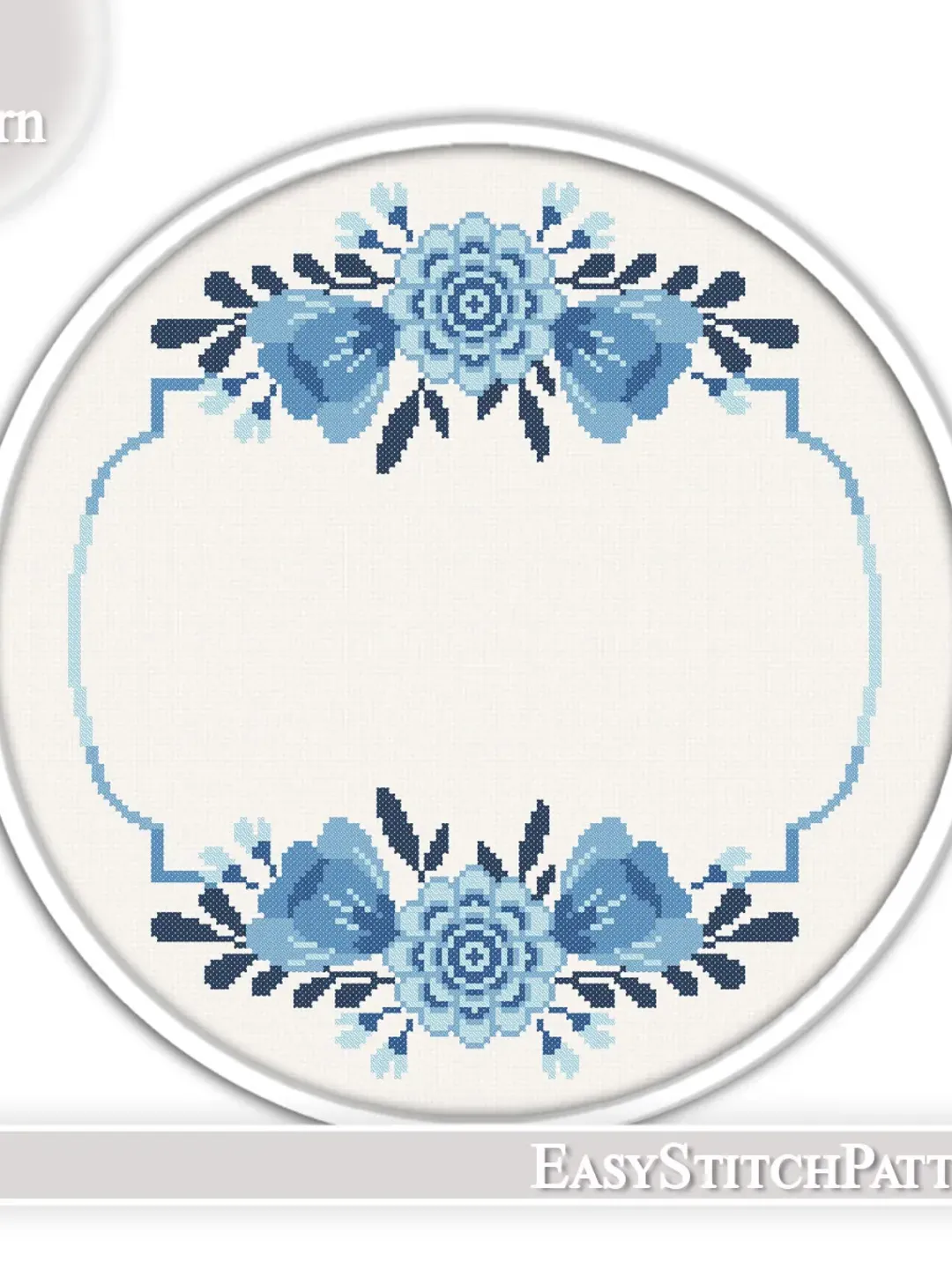 Floral Wreath cross stitch pattern. Modern cross stitch. Flower cross stitch.