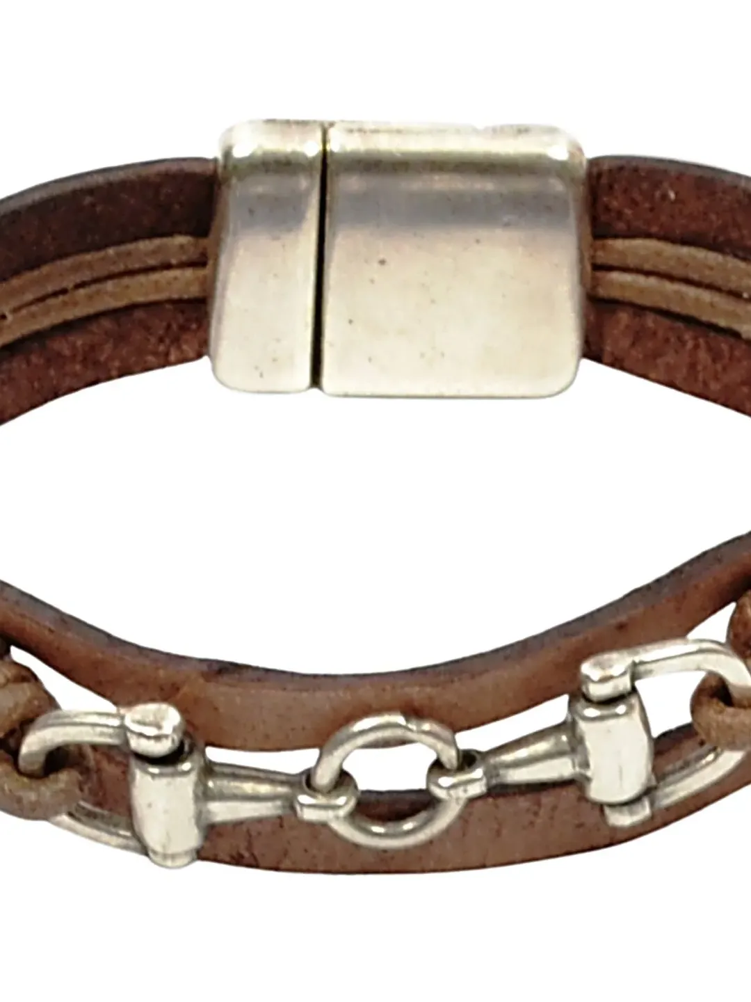 Horse Bracelet, Snaffle Bit Bracelet, Leather Jewelry Equestrian, Cowgirl Bit Bracelet, Mens Leather Bracelet, Gift for Horse Lover