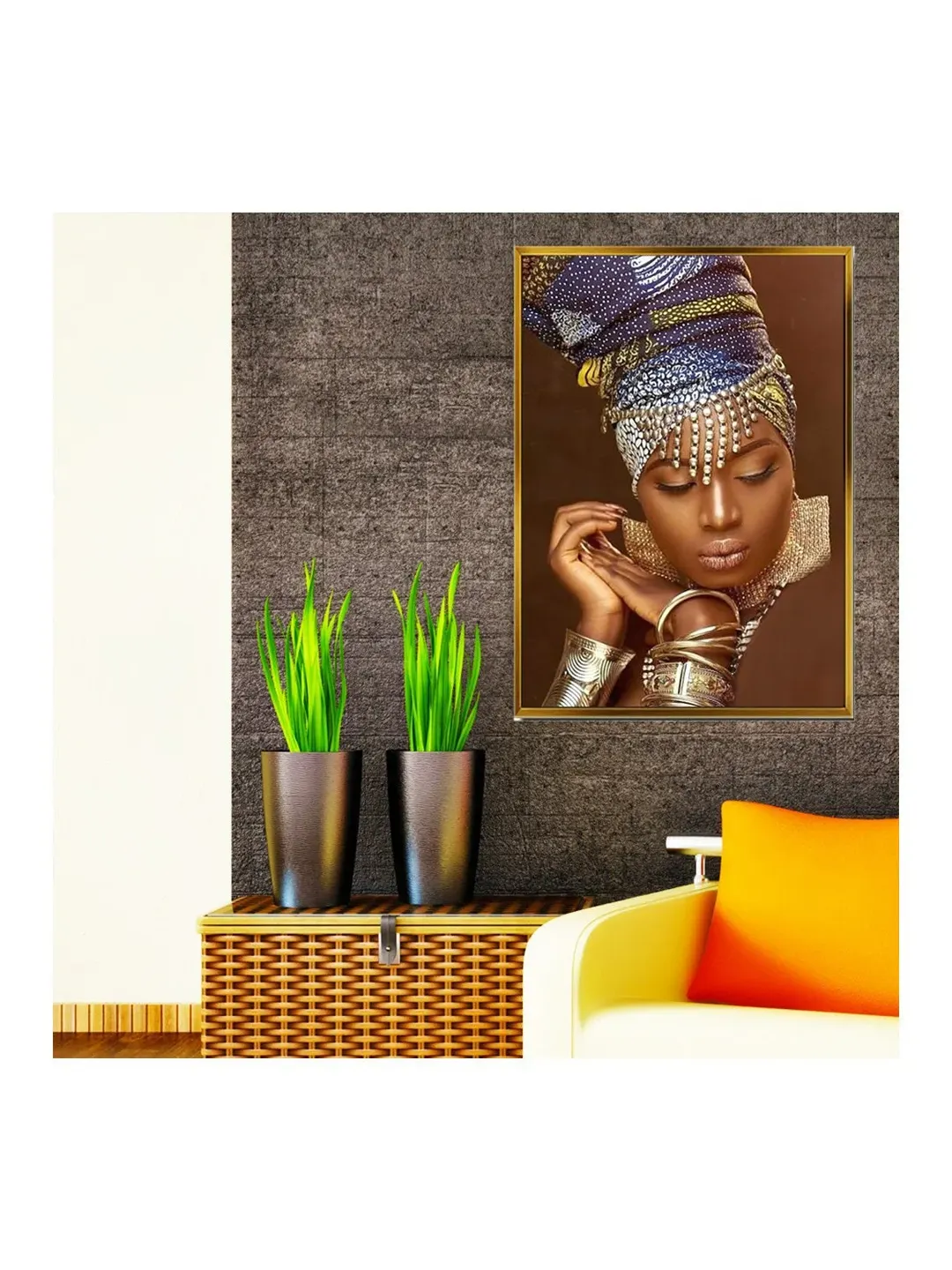 Dark Woman Print on Canvas , Floating Frame Option, Modern Wall Art, Extra Large Canvas Wall Art