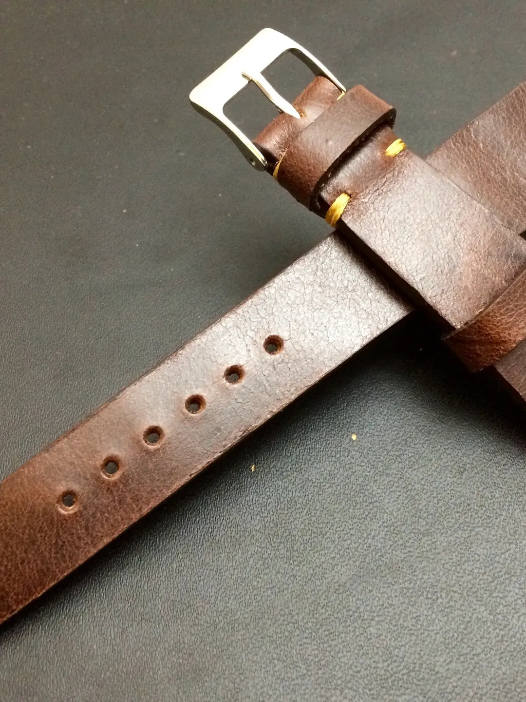 Leather watch band, Brown watch band, Leather watch strap, Vintage watch band for 19mm, 20mm lug, Brandy Brown, 16mm buckle, FREE SHIPPING