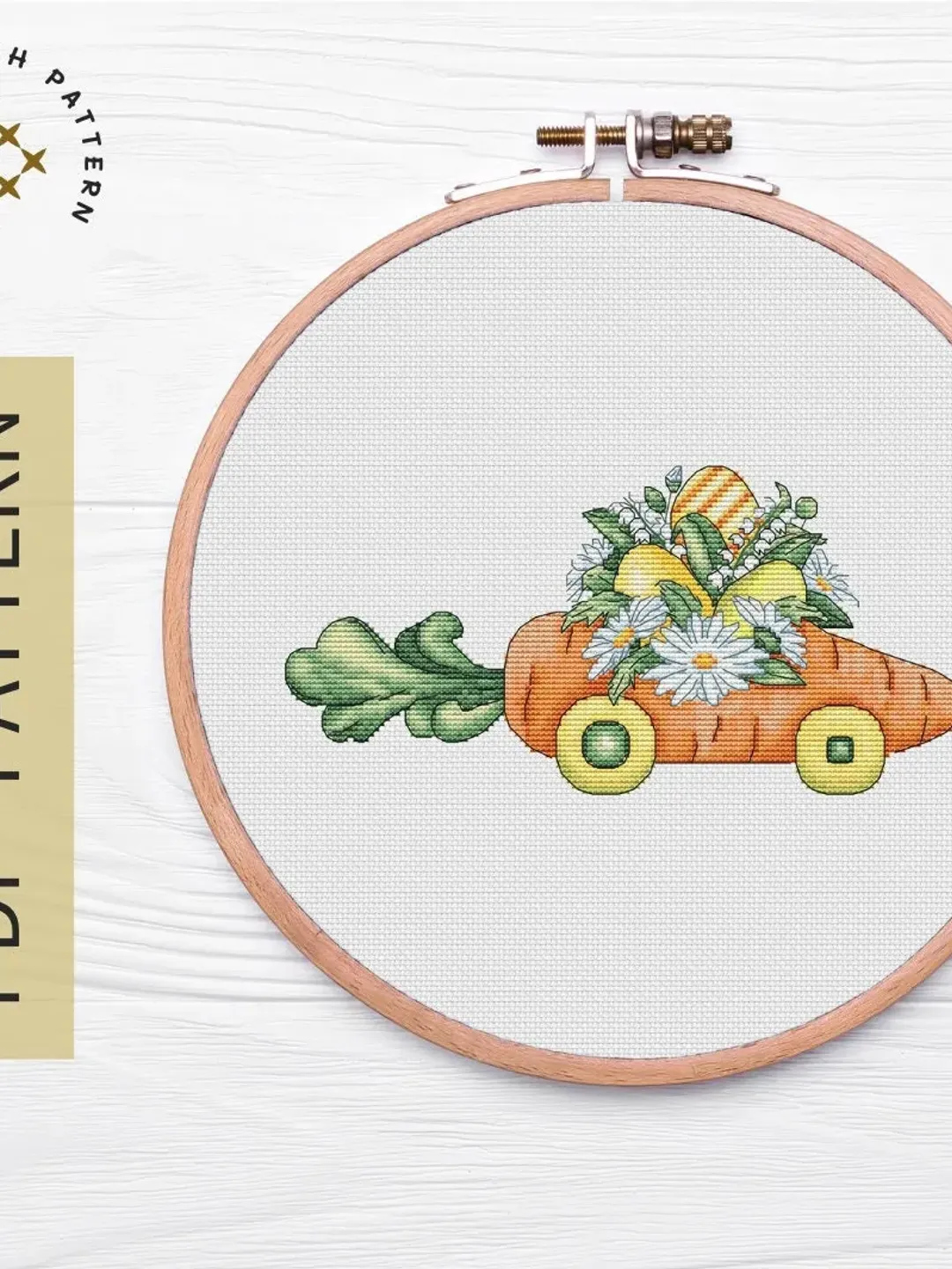 Easter Cross Stitch Pattern PDF, Easter Flowers Eggs Cross Stitch Pattern, Easter Eggs Cross Stitch Pattern, Spring Cross Stitch
