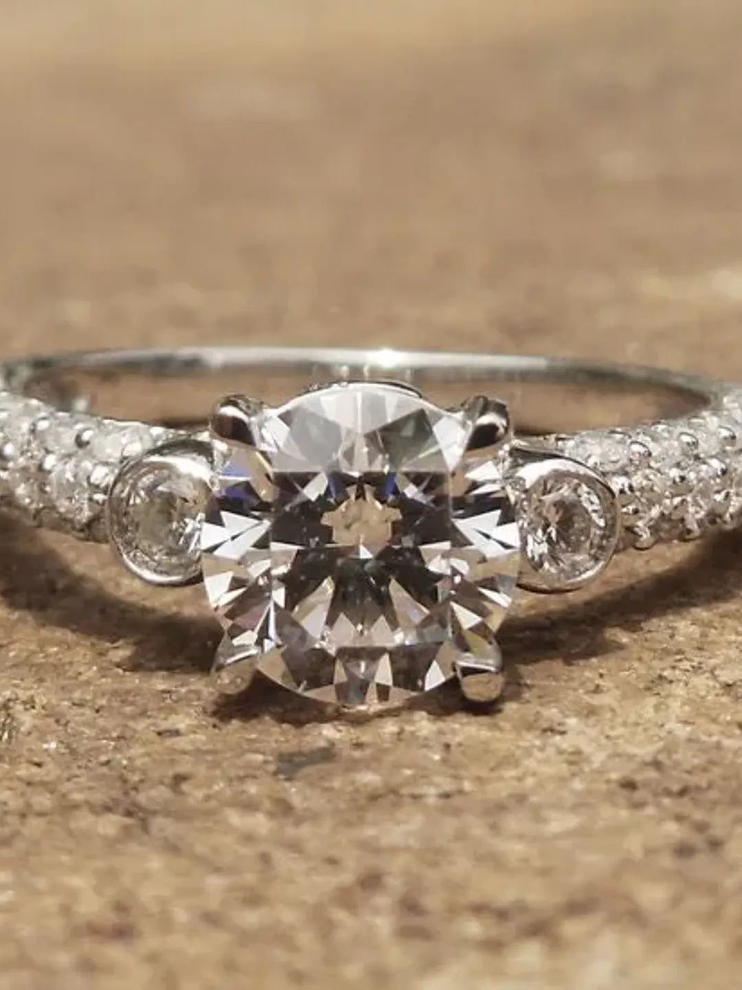 Engagement Ring / 14K White Gold Ring / Diamond Ring / Fashion Ring