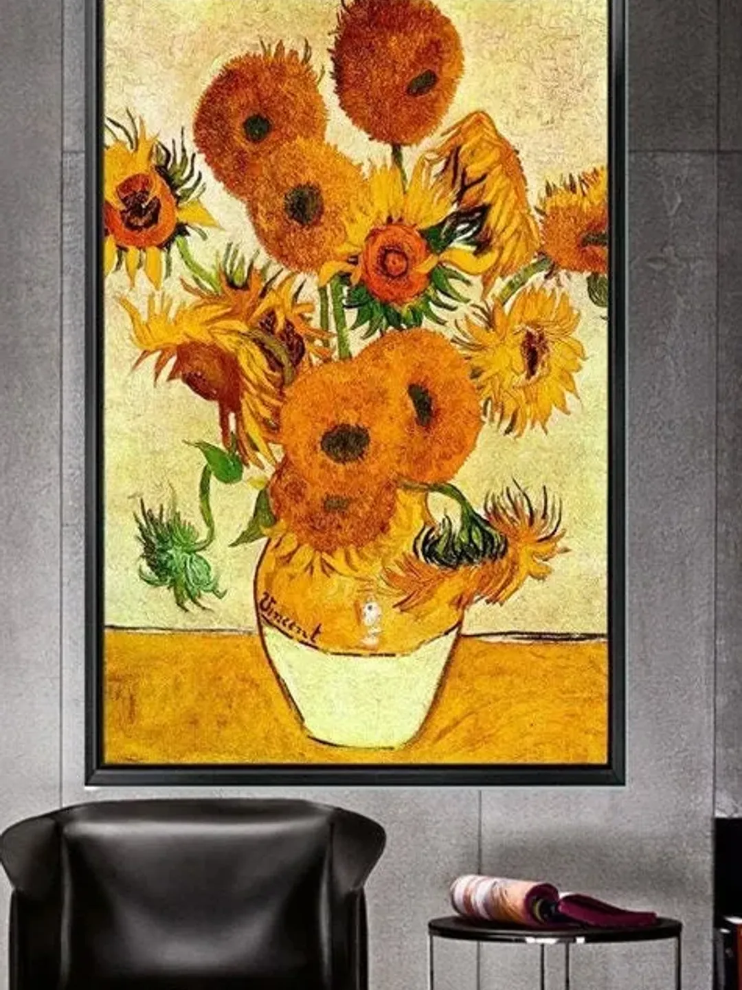 Vincent van Gogh flower Print on Canvas , Floating Frame Option, Modern Wall Art, Extra Large Canvas Wall Art