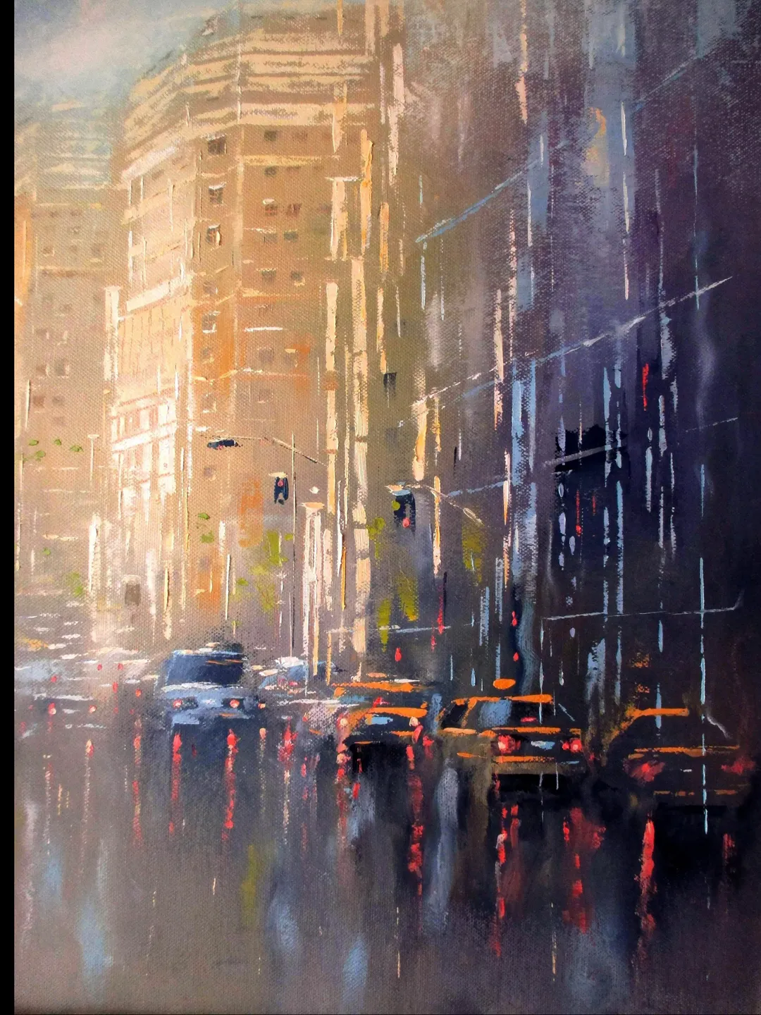 New York Painting "DAY AND NIGHT" Original Painting on Canvas Modern City Painting Original Art by "Walperion Paintings"