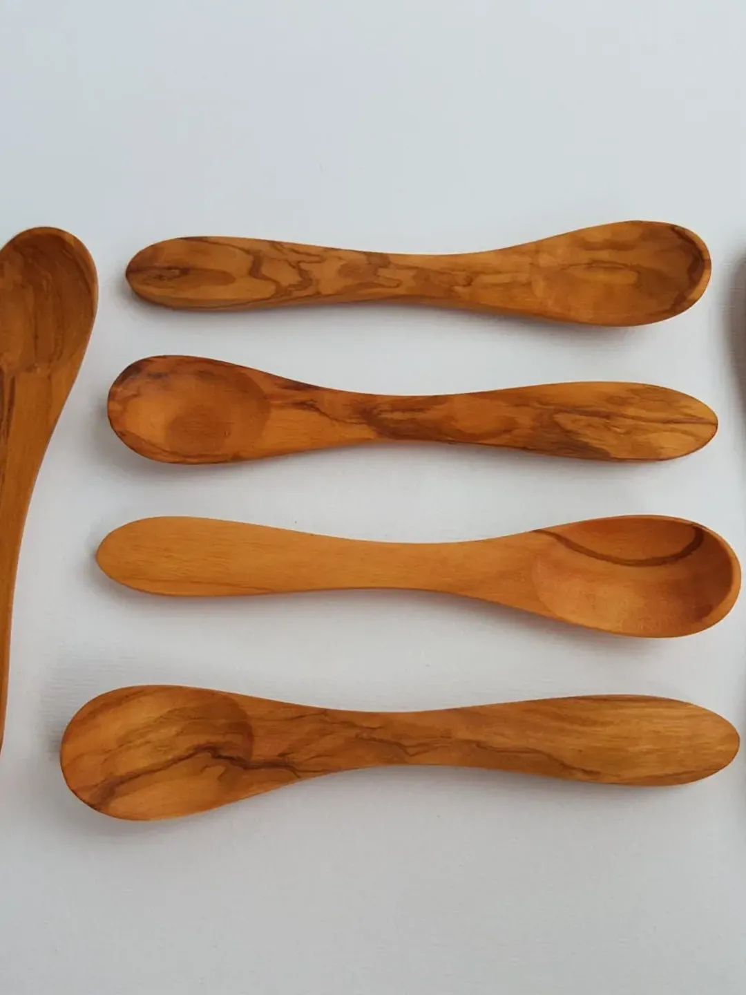 Set of 6 Wooden Small Spoons - Olive Wood Egg Spoons / Baby Spoon ...