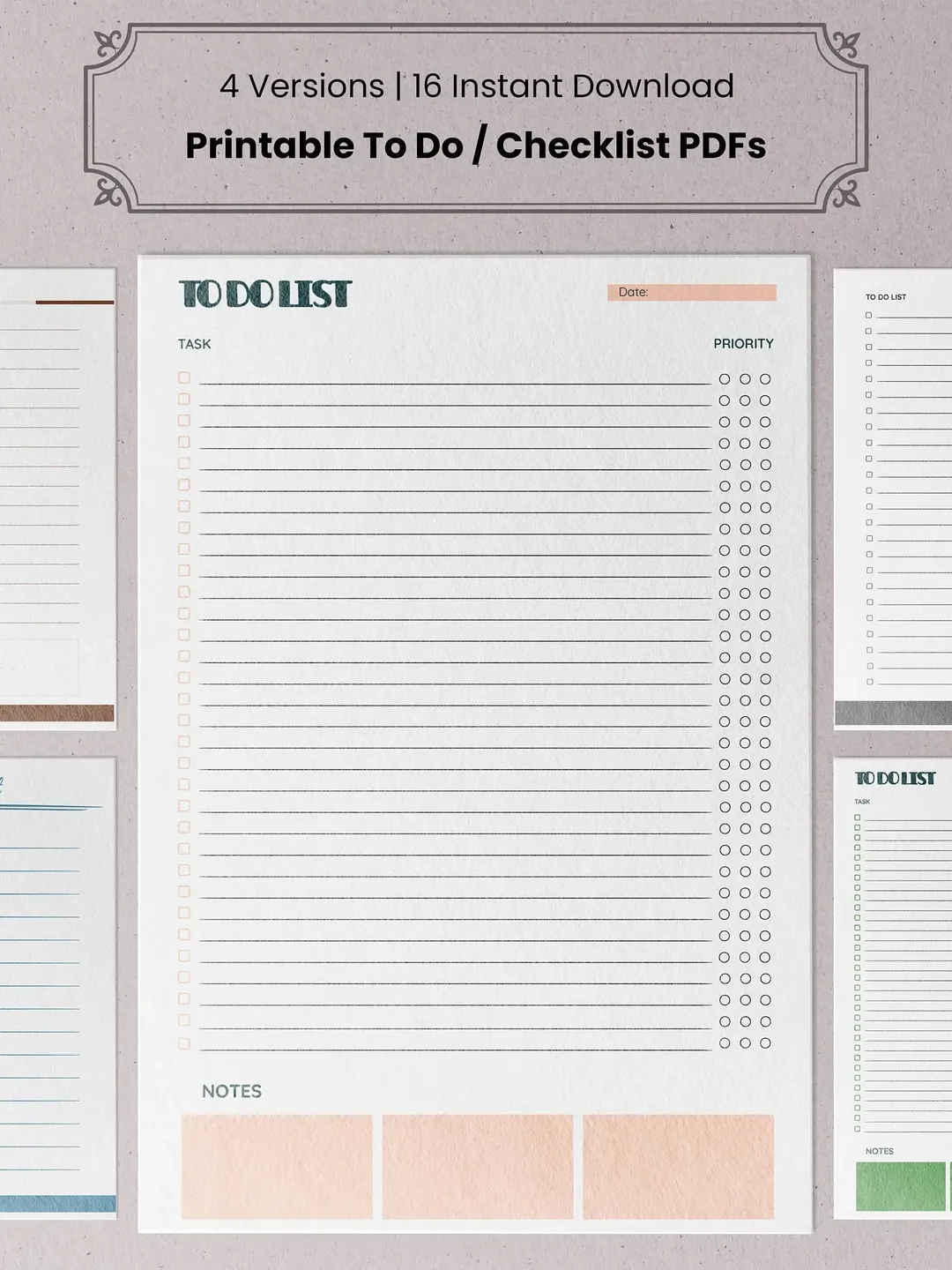 Minimal To Do List Printable | Simple Tasks List Template ...