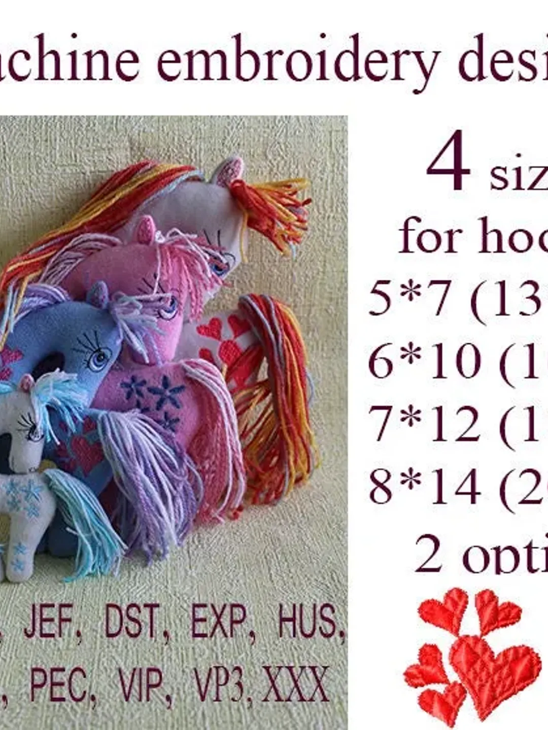 In the Hoop animals horse pony Soft toy for girl Machine embroidery design ITH baby horse