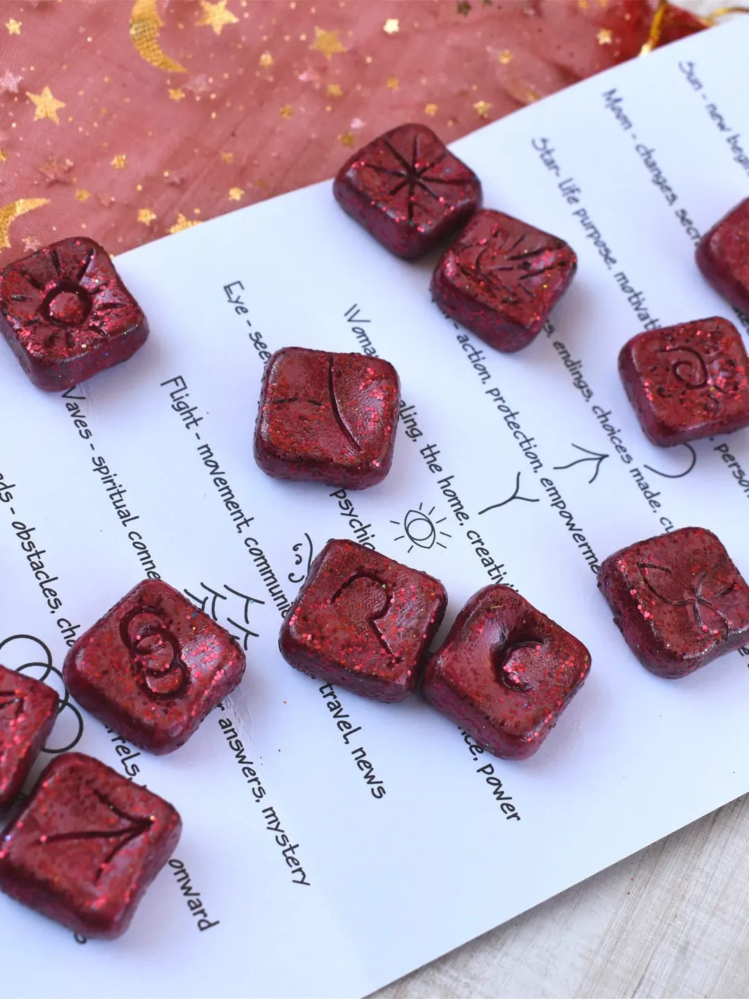 Red Witch Runes | Witch's Rune Set | Natural Runes | Traditional Witch ...