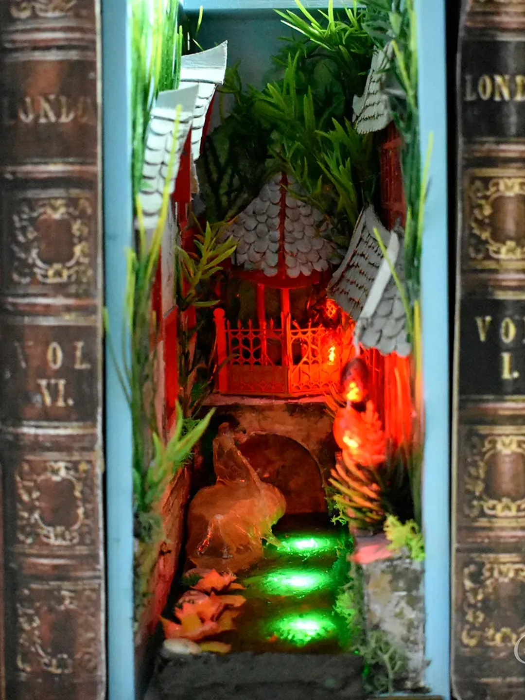 Book Nook CHINA STREET-2 miniature, insert between books on a bookshelf