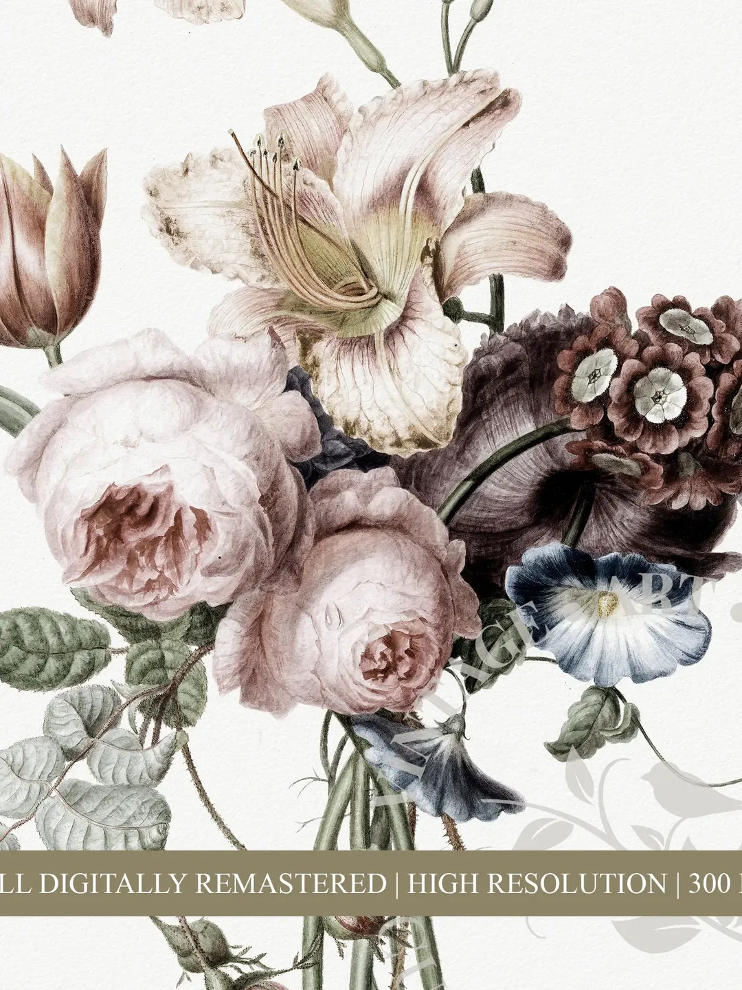 Vintage Floral Wall Art Botanical Set of 2 Prints, Antique Flower ...