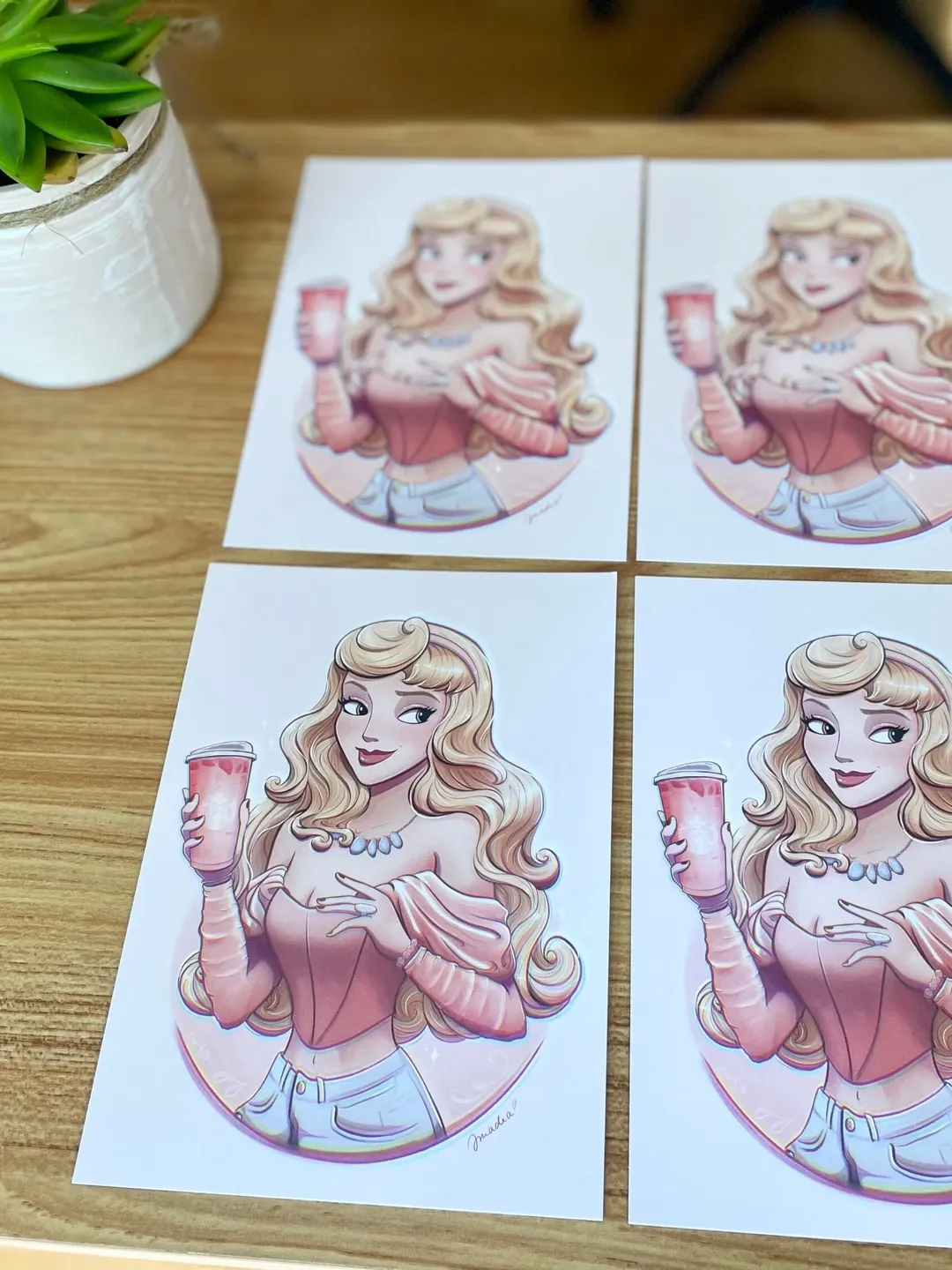 Sleeping Modern Princesses Matte Art Print 5x7 Inch | Wall Art | Home Decor  Print | Family Home Print | Small Gift | Kids Gift, image size:1080x1440