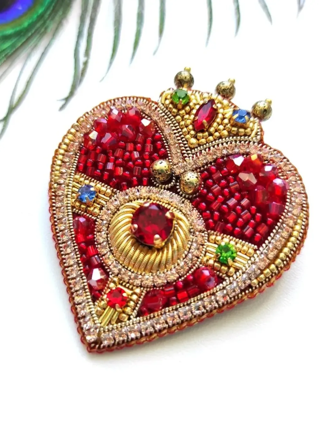 【Sinoon】 Beaded Heart Brooch / 追跡付 0_102dfa02cc91df7d711bbf479df9
