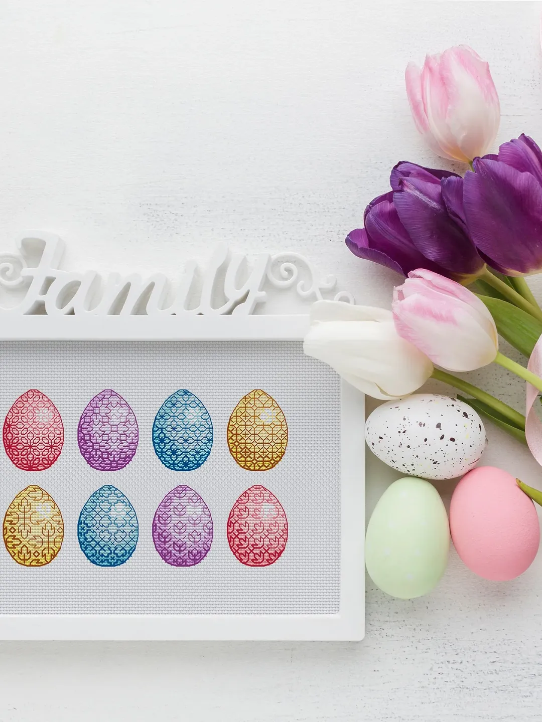 Easter Eggs Cross Stitch Pattern PDF, Easter Blackwork Eggs Pattern PDF ...