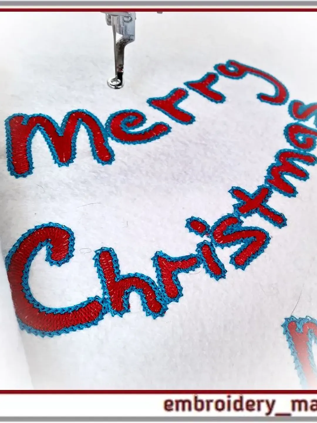 Machine Party Lettering Merry Christmas lettering for your greetings Digital machine embroidery ...
