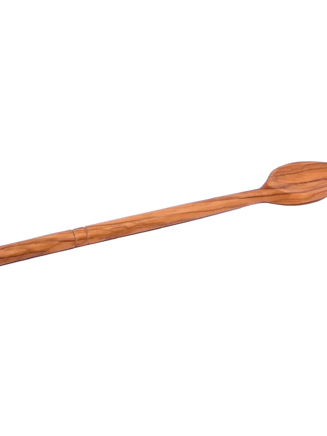 Olive Wood Round Handle Spoon - 30 cm / 11.81" Long - Wooden Spoon Handmade in Albania - AKwood, each and every item created is unique.