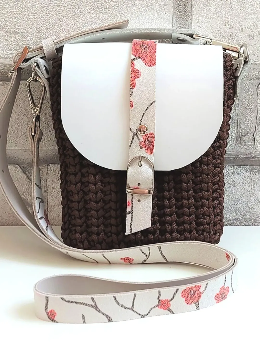 Small shoulder bag with strap