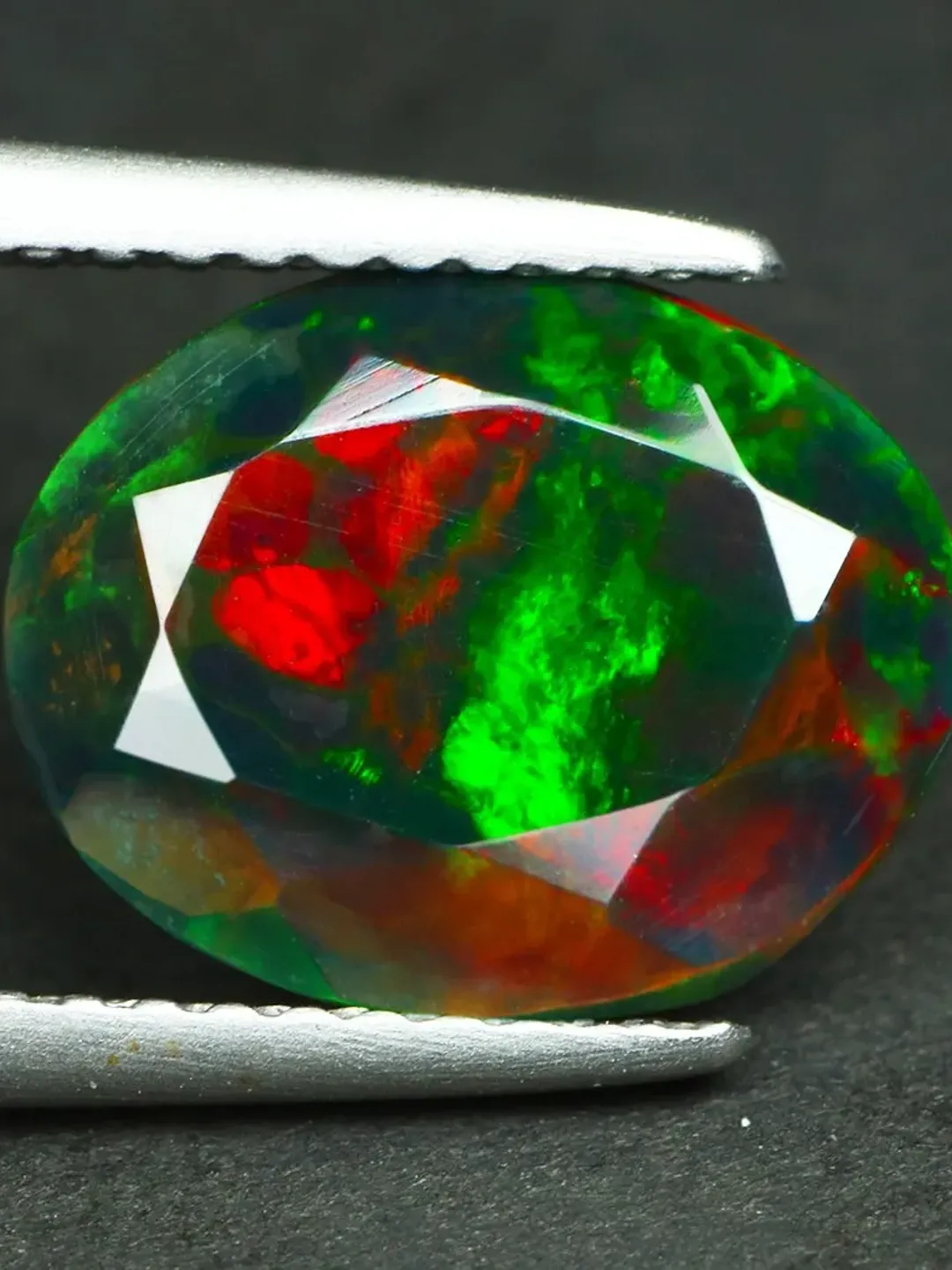 1.60 CT Marvelous 3D Ribbon Flash Pattern 100% Natural Welo Black Opal Cut Gemstone