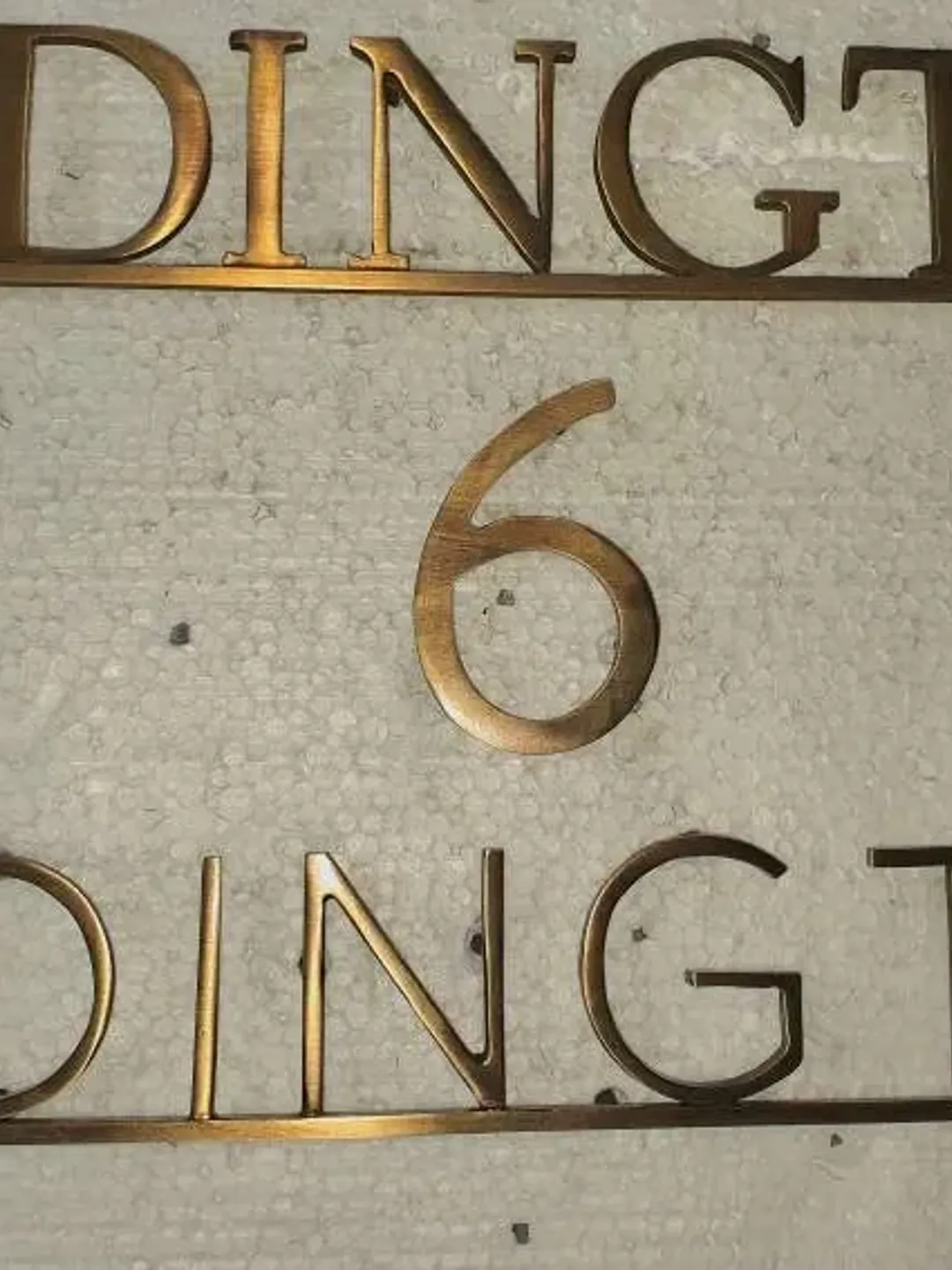 Antique Brushed Brass Letters with Undeline - Brushed Brass Letters - Custom Brass Sign - Antique Brushed Brass