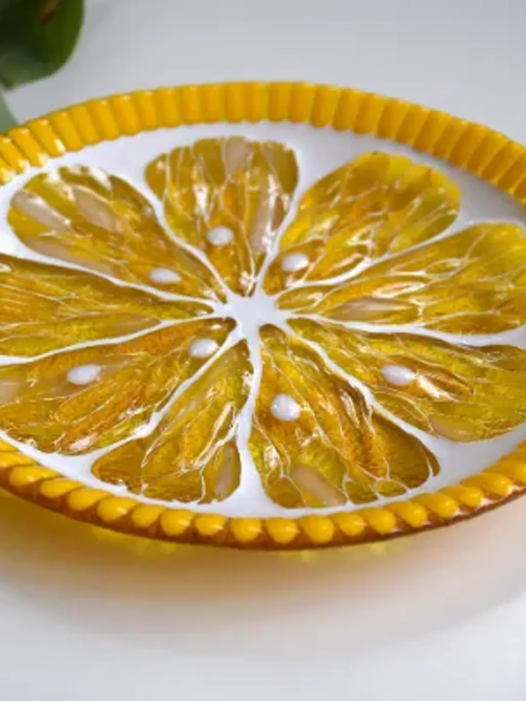 Lemon candy plates - Fused glass dessert dish with lemons - Fused glass art
