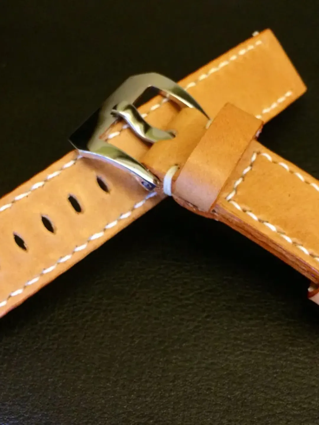 Leather watch Strap, leather watch band, khaki watch band, 20mm watch band, 20mm strap, 19mm watch strap, 20mm buckle, FREE SHIPPING