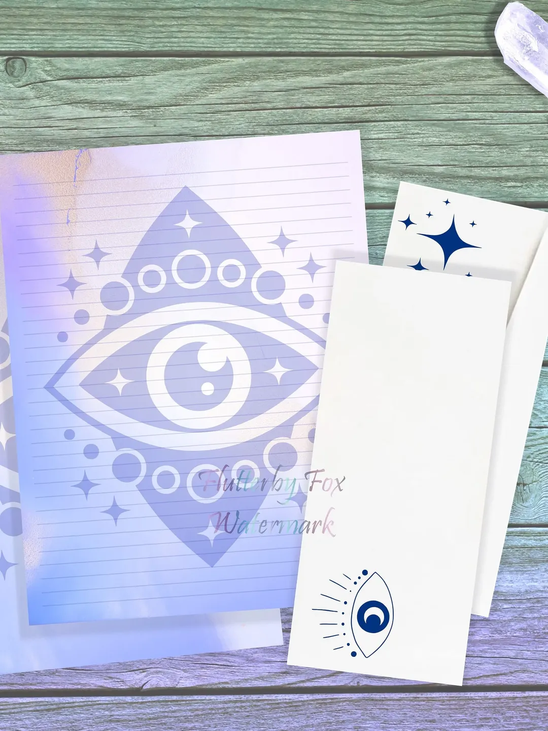 Blue Eye Writing Paper | Evil Eye Protection Stationery | Protection Spell Paper | Protection Magic Page | Letter Paper | Eye Journal Page