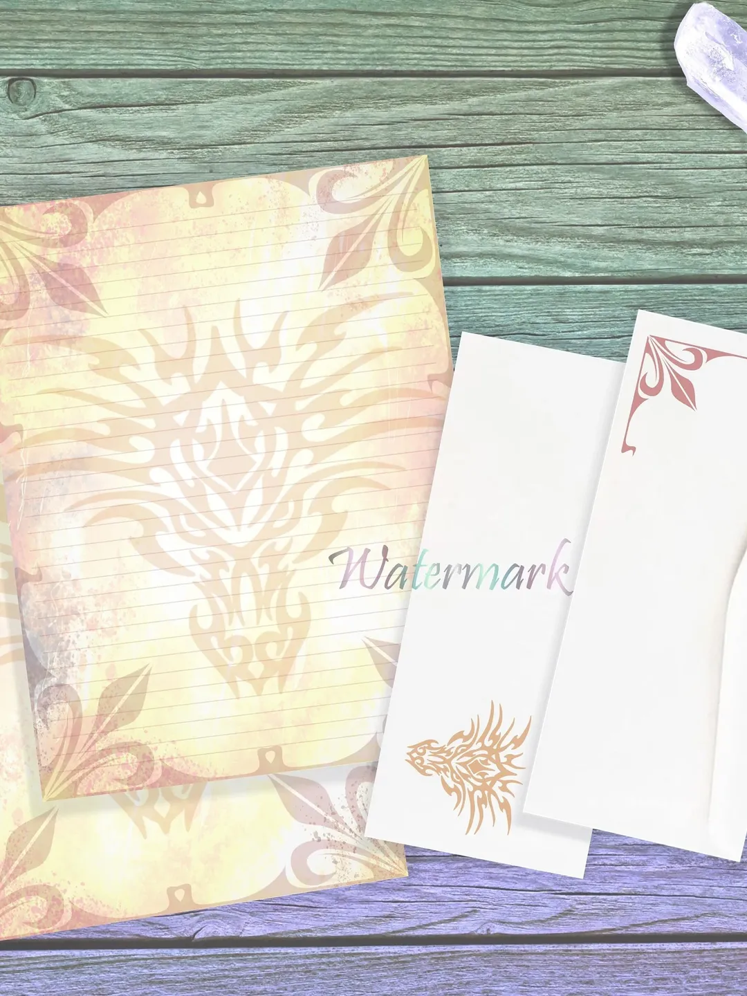 Dragon Fire Writing Paper | Dragon Stationery Set | Fantasy Stationery | Dragon Letter Paper | Fire Stationery | Dragon Journal | Dragon Set