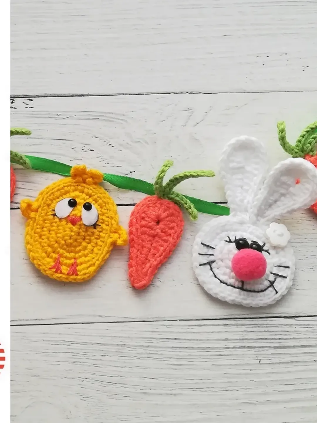 Crochet Easter garland pattern, Easter decor pattern. Crochet Easter applications pattern by CrochetToysForKids