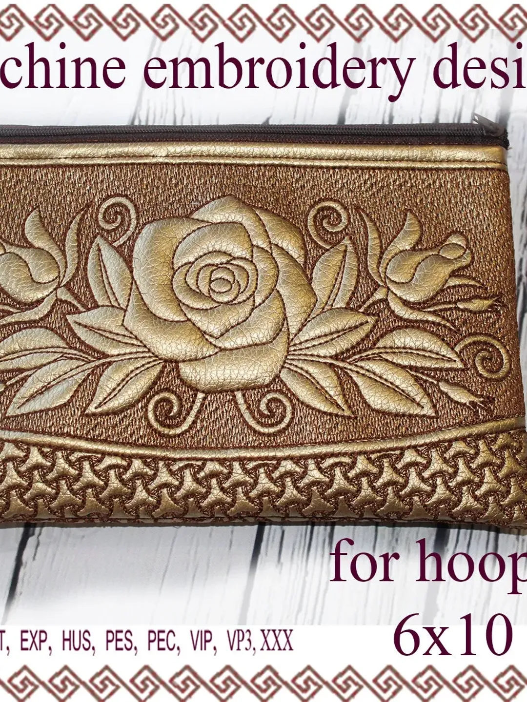 cosmetic bag embroidery designs zippered bag travel zip bag embroidery designs. ITH zippered bag Embroidery Design. File Instant Download