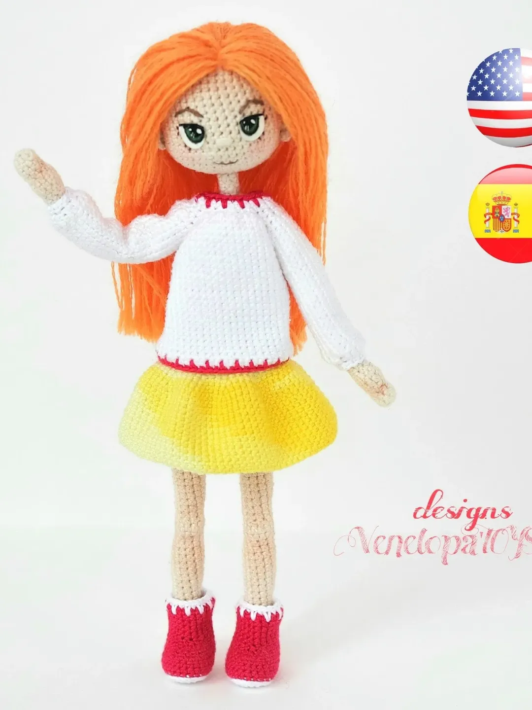 Crochet Doll Alex Pattern, amigurumi doll with clothes, tutorial crochet doll, pdf pattern crochet doll