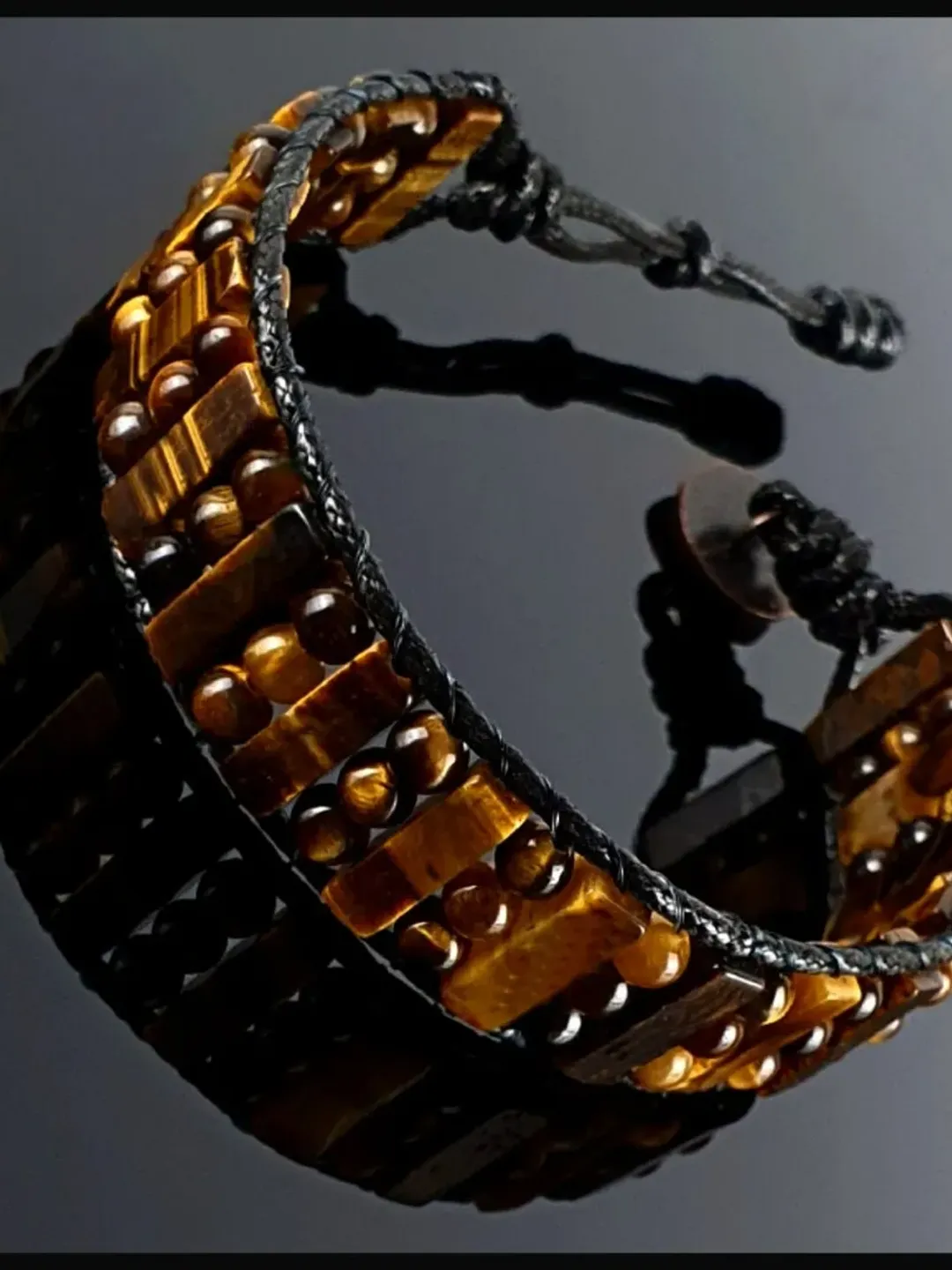 Authentic Tiger's Eye Gemstone Bracelet, Unique Design Arm Band, Stylish Bracelet for Men, Valentine's Gifts, Tiger's Eye Wristlet for Men