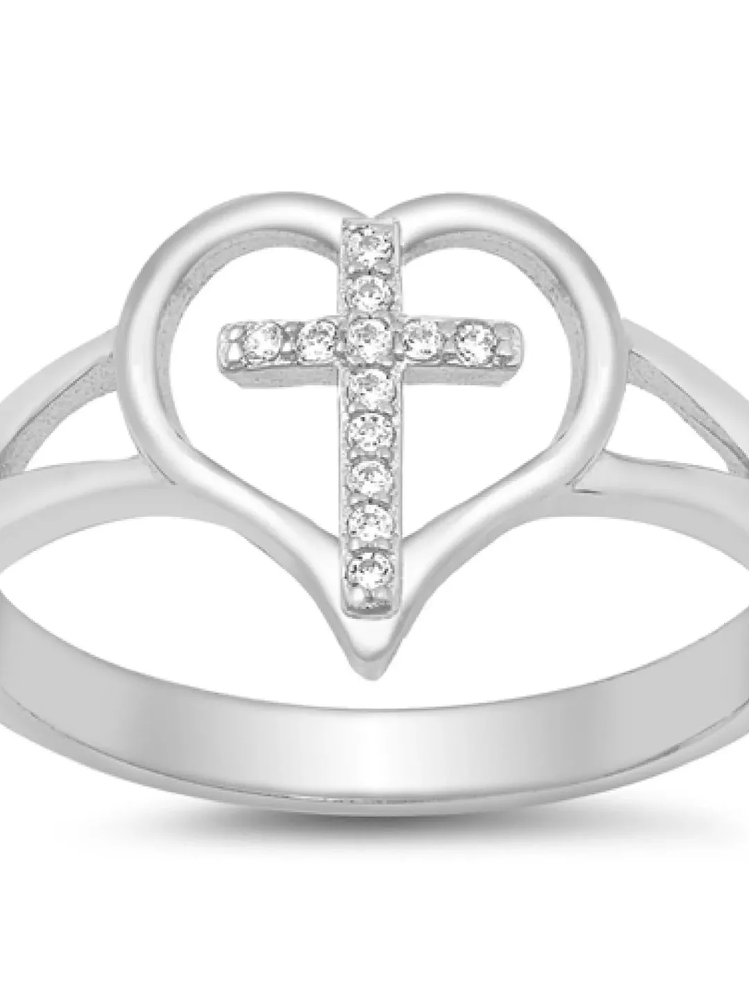 Sterling Silver Cz Cross Ring, First Communion Gift, Confirmation Gift, Cz Cross Ring for Children, Religious Jewelry Women and Men 4 to 10