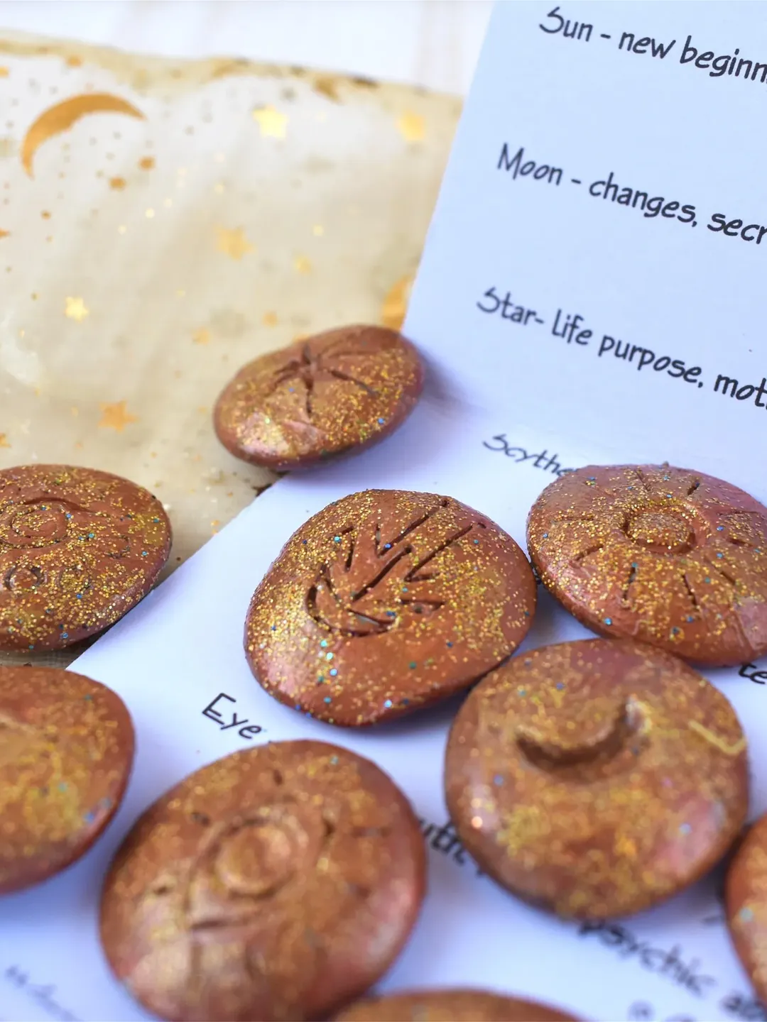 Gold Glitter Witch Runes | Rune Set | Traditional Witch Runes | Rune ...