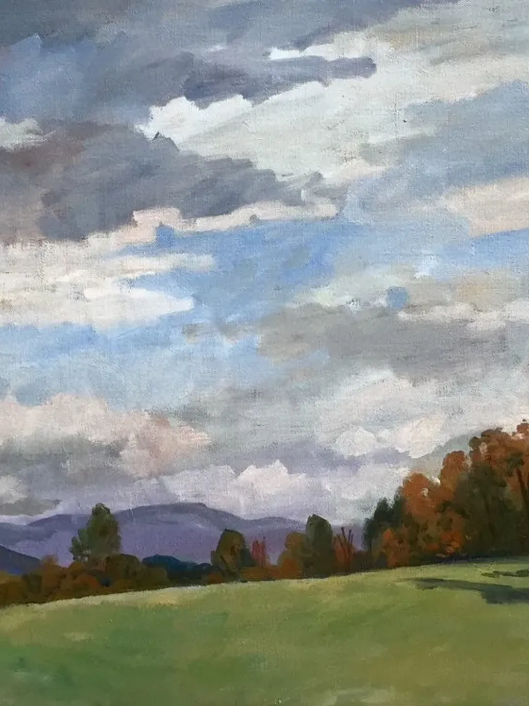 18x22 Fall Landscape Painting -Berkshires in Autumn- Large Oil on linen, American Plein Air Impressionist Fine Art, Signed Original Fine Art