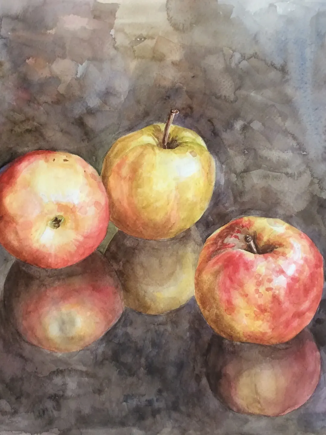 "Apples" watercolor original wall art painting picture still life fruit artwork