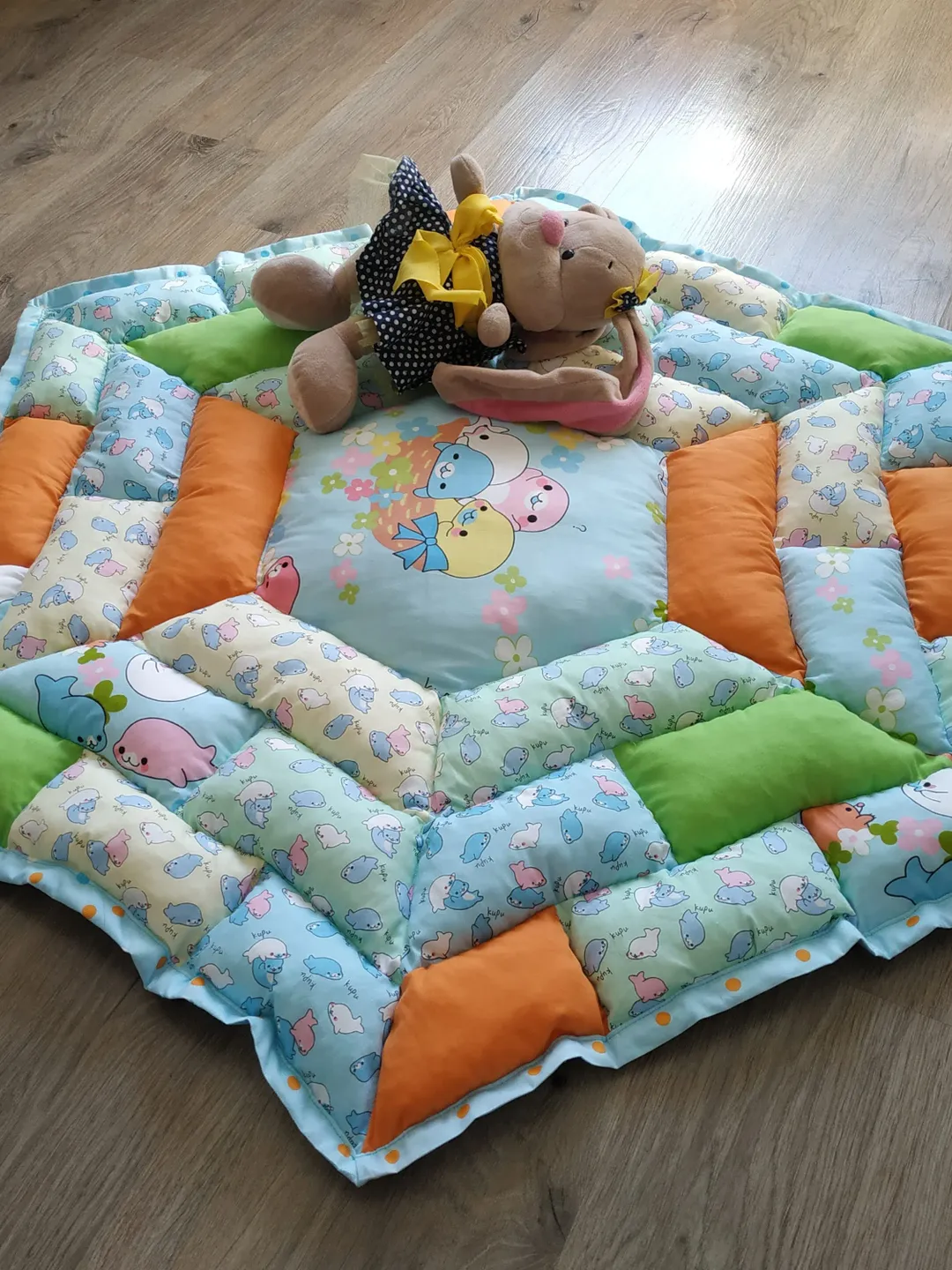 Baby playmat, baby gift basket, baby nautical nursery decor, new baby gift,  gender neutral baby, octagon whale rug