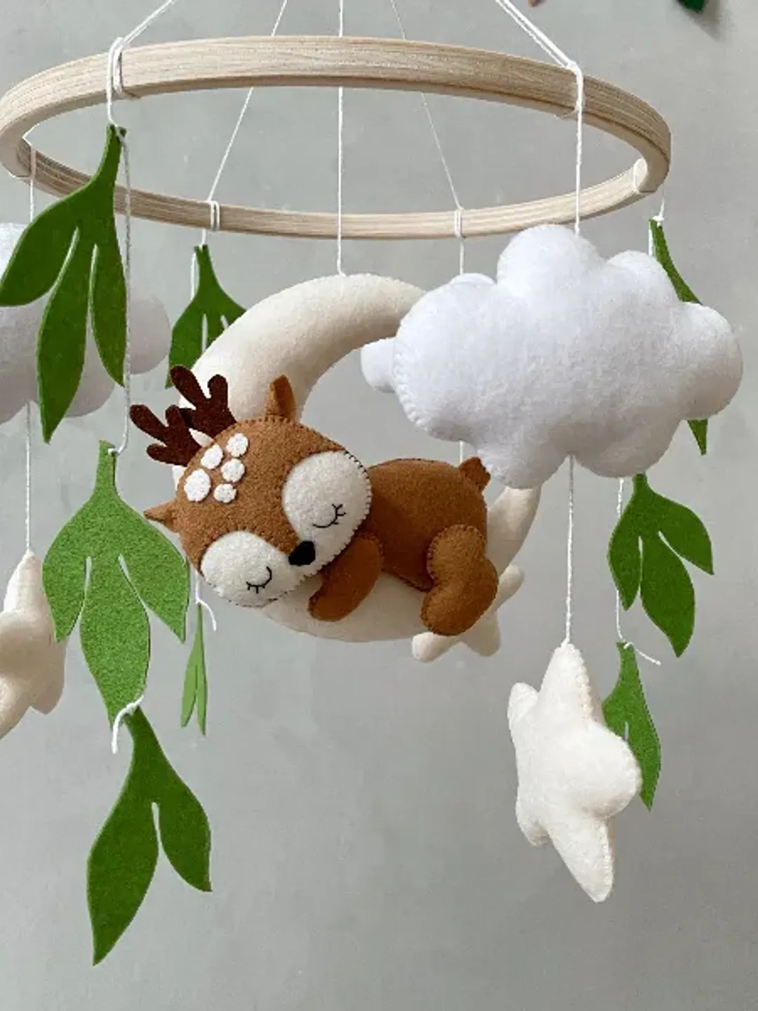 Deer baby crib mobile nursery decor, Woodland baby mobile neutral, Forest animal mobile baby, Woodland baby shower gift