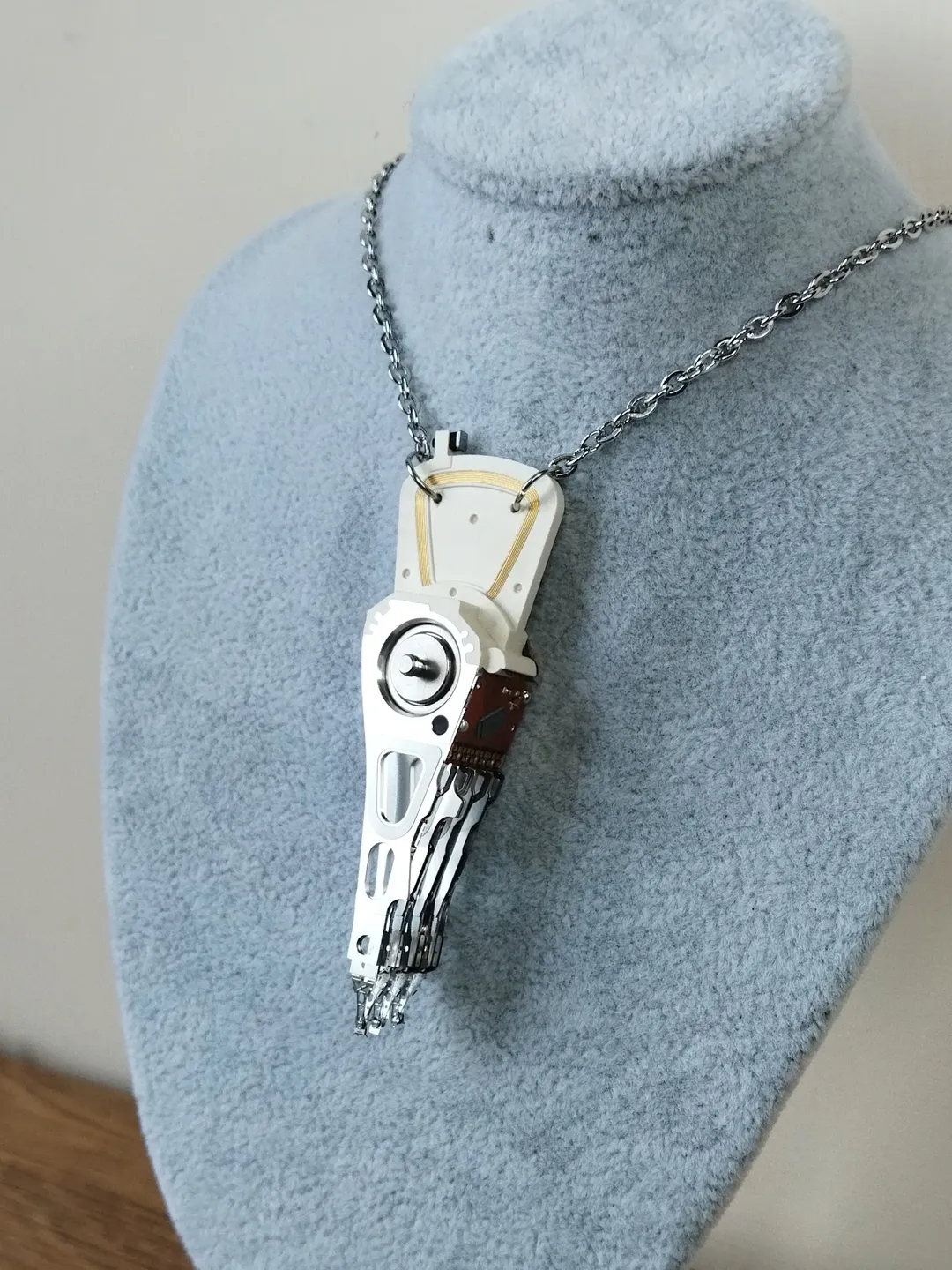 Cyberpunk necklace for him Actuator necklace recycled Cybercore pendant with chain Cybertech jewelry