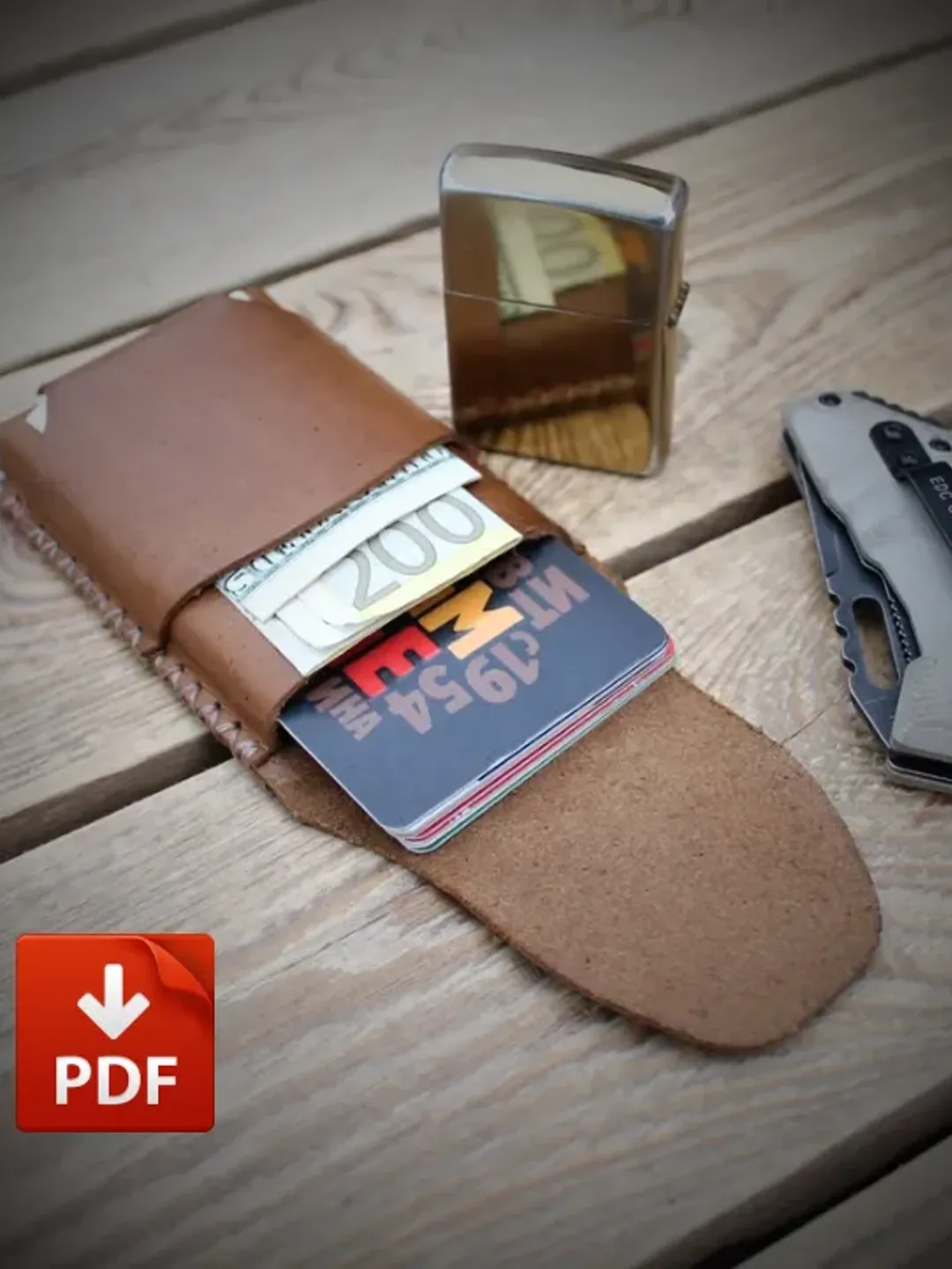 Mini wallet - Download pattern to make a leather pocket wallet. MW-3