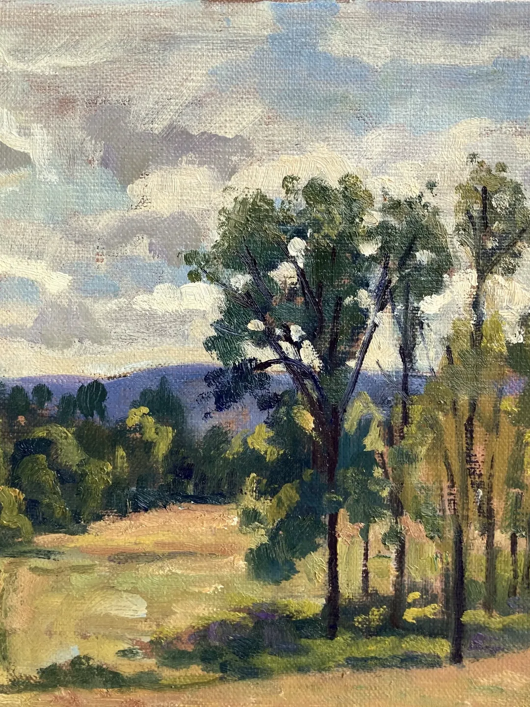 Original Berkshires Landscape Painting - Summer Light - 8x10 Oil on Linen, Impressionist Plein Air Fine Art, Signed Original
