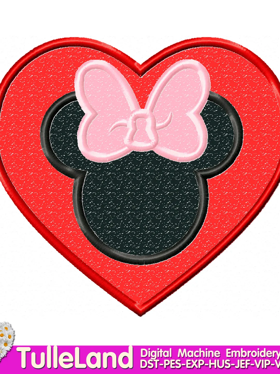 Mouse with with Heart Birthday mouse Mouse Valentines Day Design applique for Machine Embroidery
