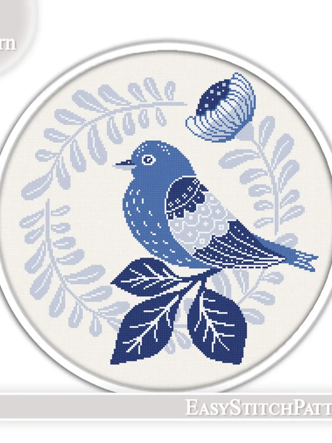 Beautiful bird Cross Stitch Pattern. Modern cross stitch. Folk cross stitch pattern.