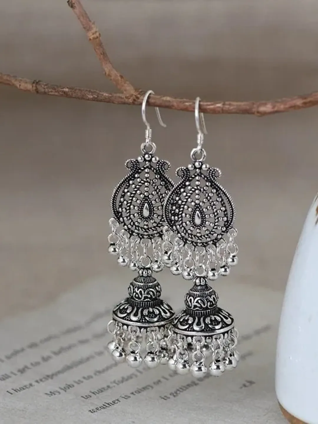 Premium Sterling Silver Bohemian Dangle Earrings, Boho Earrings, Ethnic Style Earrings, Drop Earrings, Antique Earrings, Gypsy Earrings