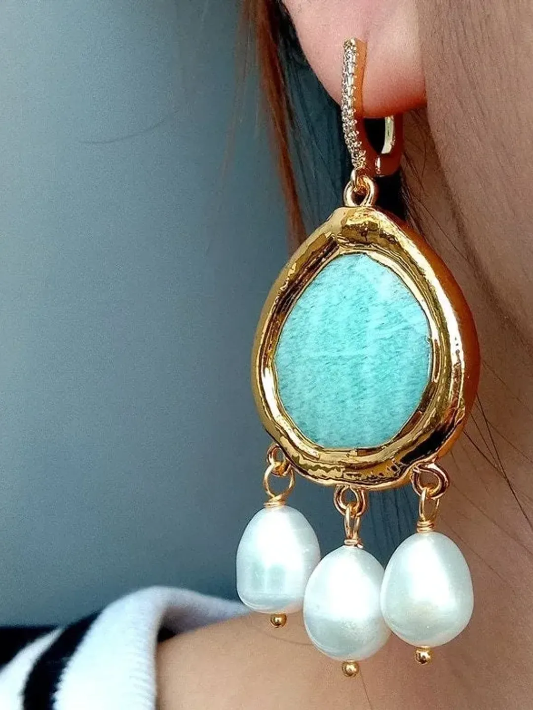 Amazonite Earrings, Real Amazonite Drop Earrings, Amazonite Stone Earrings, Amazonite Jewellery, Amazonite Drop Earrings, Gemstone Earrings