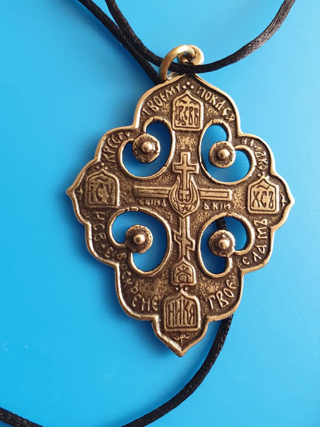 Orthodox handmade brass cross copy of an ancient cross 19 century free shipping