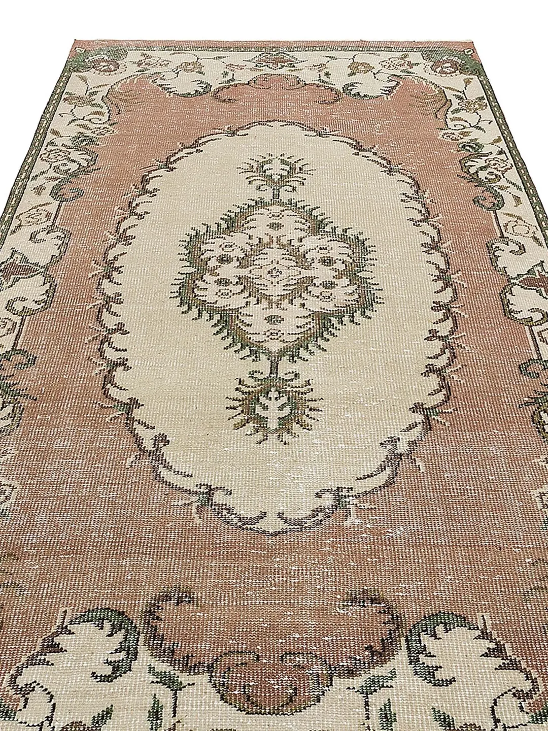 BohoChicTurk: Handwoven Oushak Style Vintage Turkish Rug, 5x9ft, Perfect for Boho Home Decor.