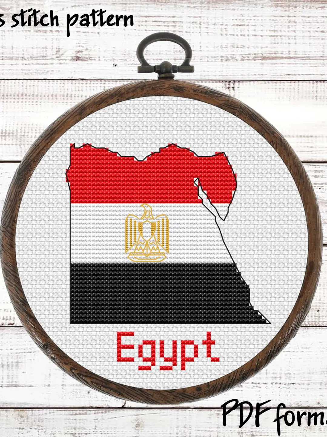 Map of Egypt with national emblem Cross Stitch Pattern Modern, Egypt Flag Xstitch Pattern, egyptian cross stitch picture