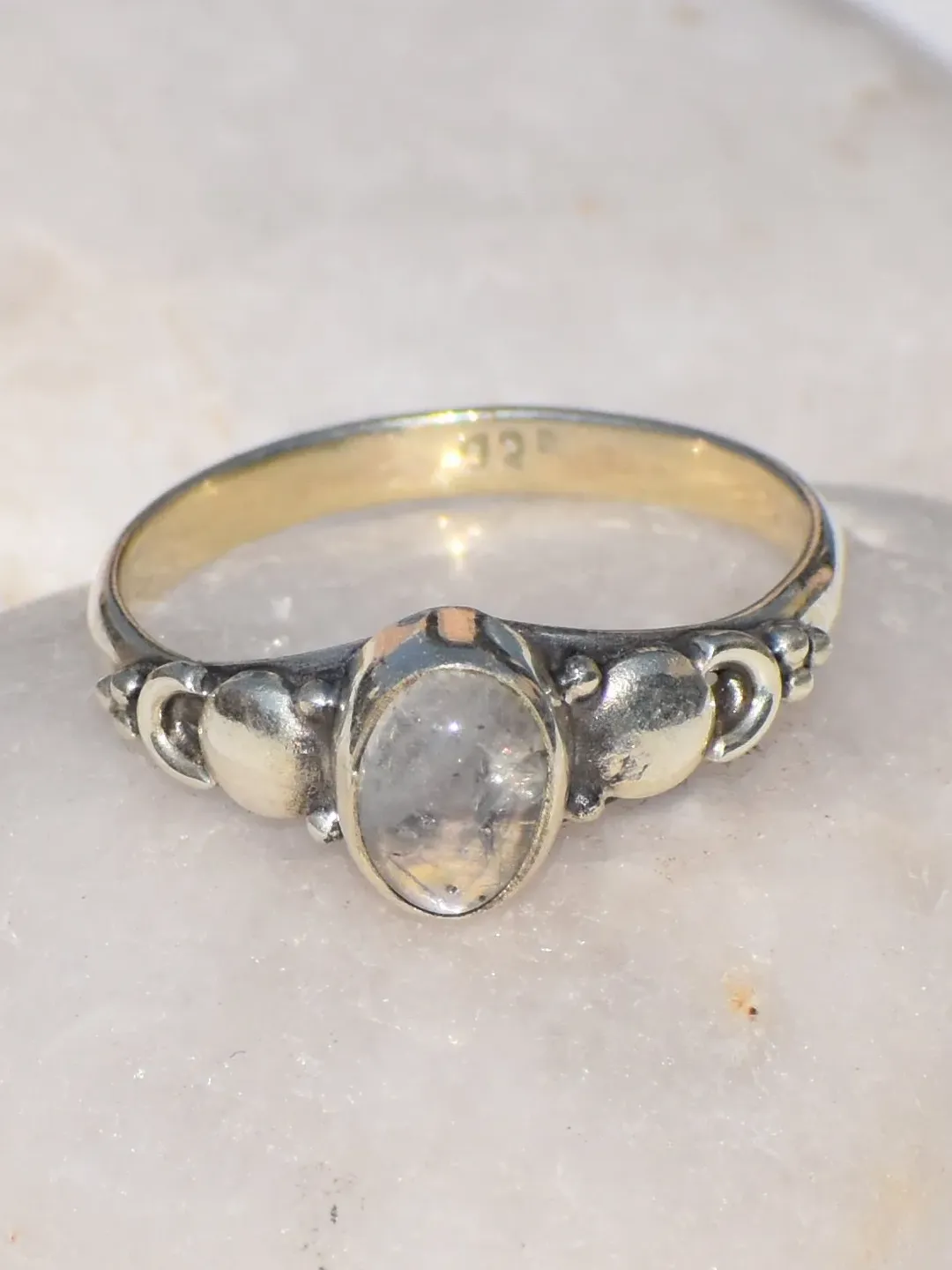 Moonstone Ring, Sterling Silver Ring, Wanderlust Ring, Blue Fire Moonstone Ring, Boho Ring, Stacking Ring, White Gemstone Ring, Gift For Her